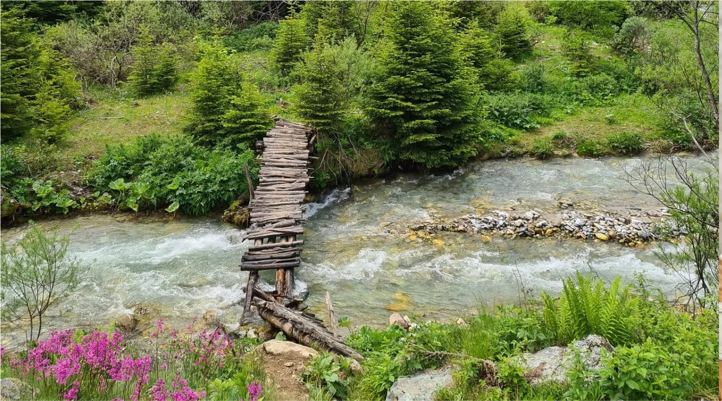 Rivier met bruggetje